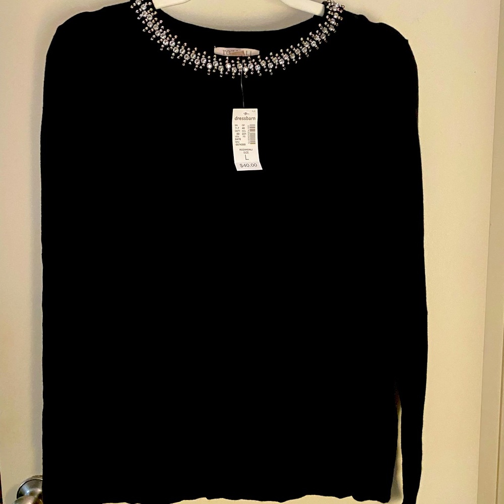 Dressbarn Roz and Ali long sleeve black sweater Large
